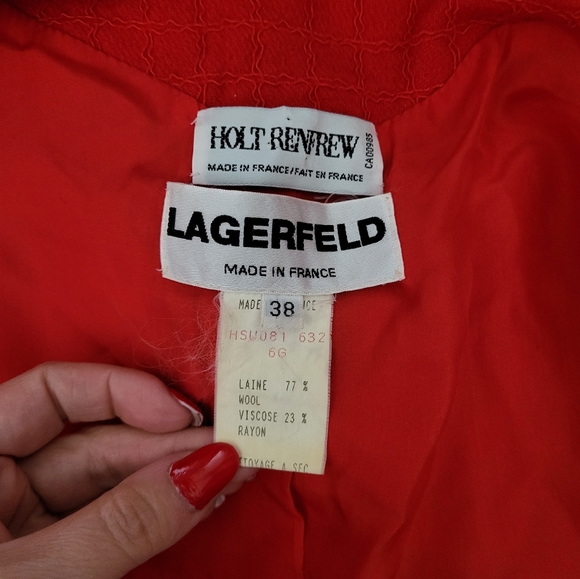 Vintage Lagerfeld red blazer holt renfrew - Picture 6 of 8